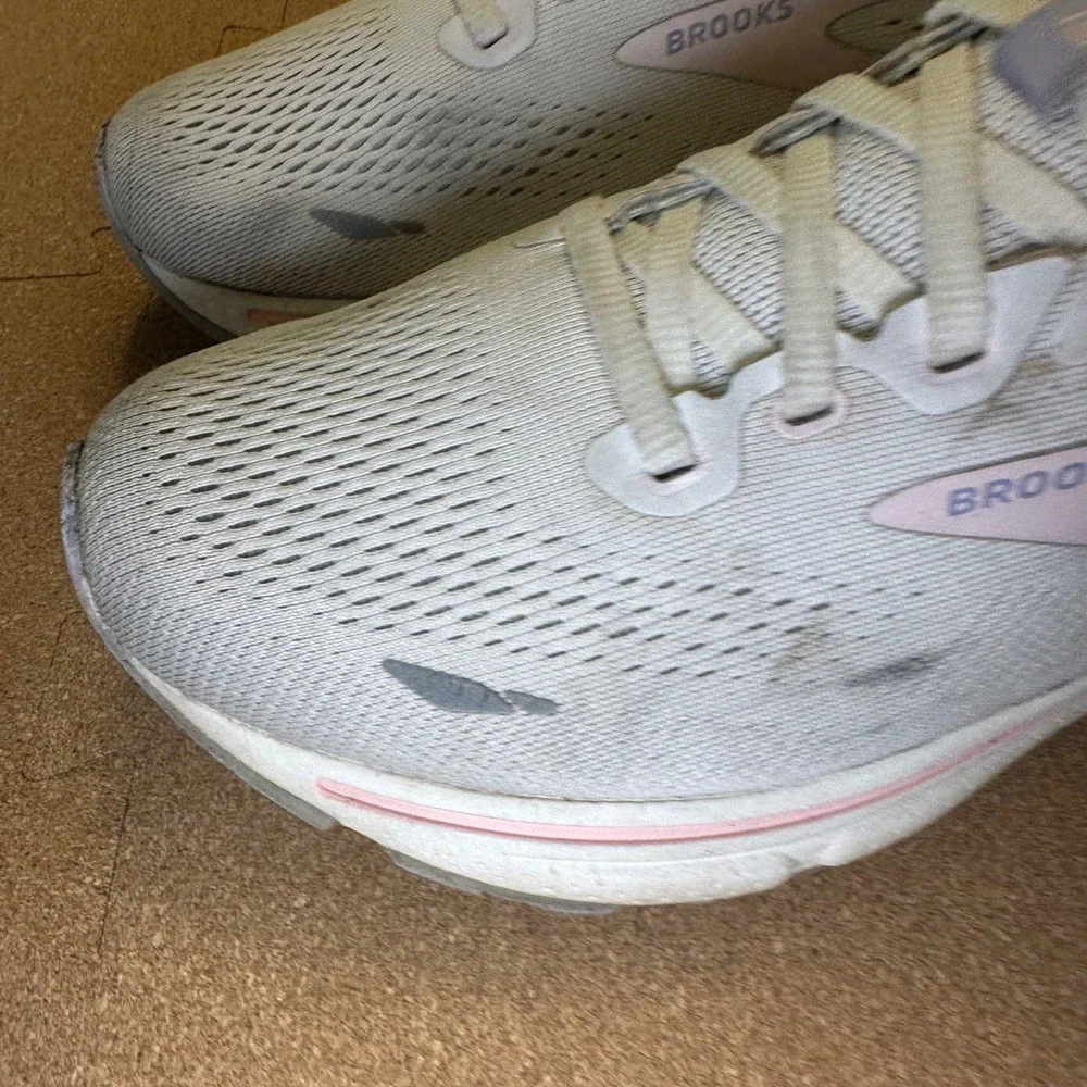 Brooks Ghost 15 Womens Running Shoes Grey Lavender Pink 1203801B199 Size 9.5